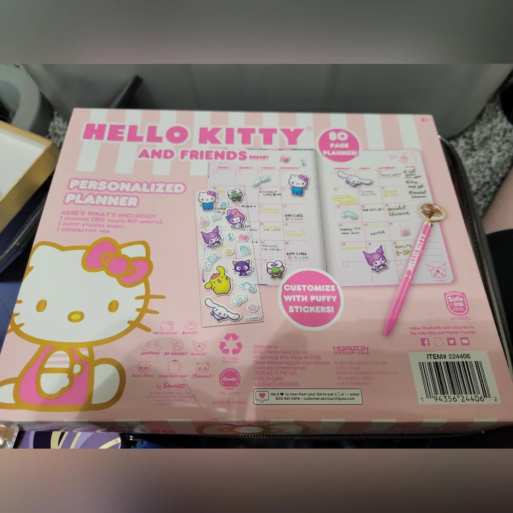 New In Box Hello kitty decorative Personalized calendar planner Notebook